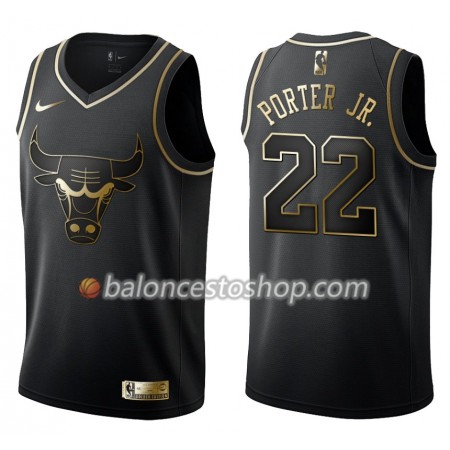 Camiseta Hombre NBA Chicago Bulls Otto Porter Jr. 22 Nike Negro Golden Edition Swingman